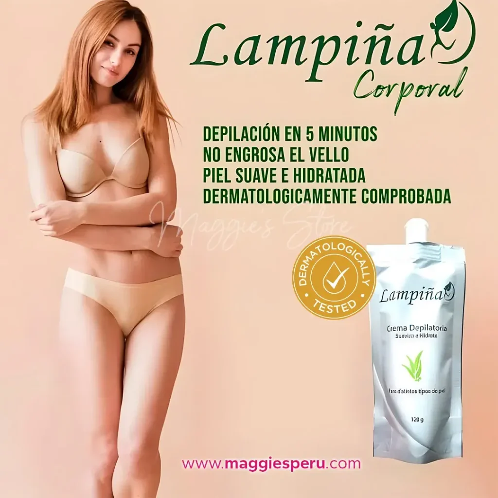 Envase de Crema Depiladora Lampiña Corporal para piel suave