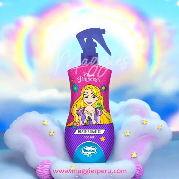 Desenredante de Cabello Tuinies Princesa para niños, fórmula suave sin enjuague.