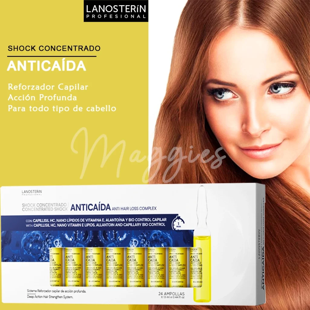Ampolla Lanosterín Shock Concentrado Anticaída para fortalecer y revitalizar el cabello.