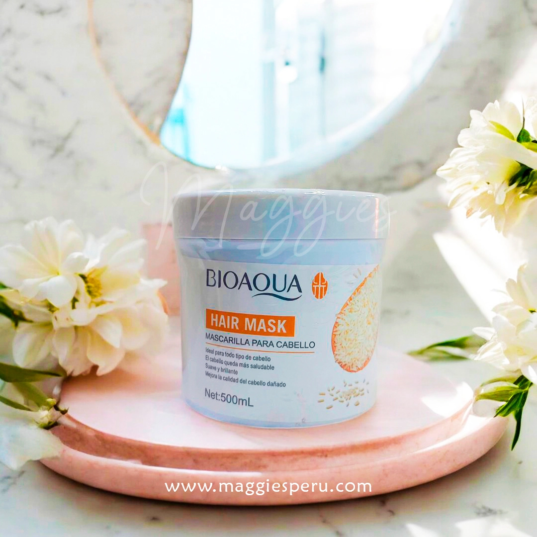 Mascarilla Capilar Bioaqua 500 ml. Mascarilla Capilar Bioaqua para cabello suave y brillante, 500 ml.