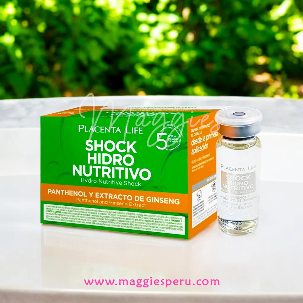 Shock Hidro Nutritivo Placenta Life en caja con ampolla, tratamiento para cabello seco y dañado