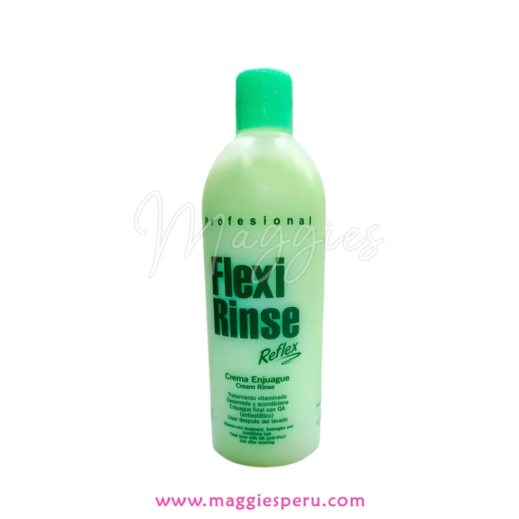Acondicionador Reflex Flexi Rinse 500 ml para desenredar y acondicionar todo tipo de cabello.