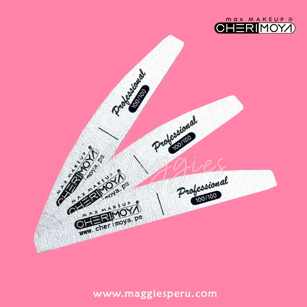 Lima para Uñas 100/100 Cherimoya – Doble Cara Alta Precisión para Manicura Profesional y Personal.