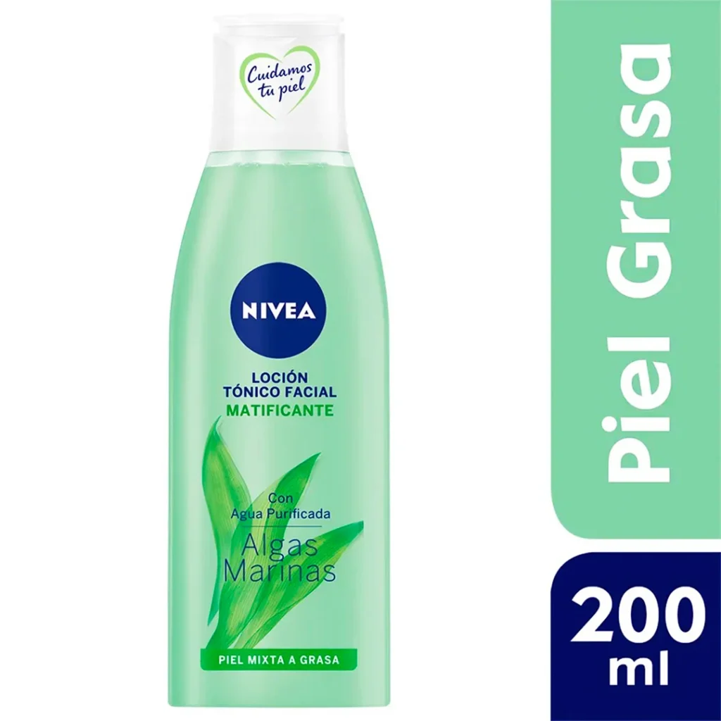 Loción Tónico Facial NIVEA Matificante para piel mixta y grasa, botella de 200 ml.
