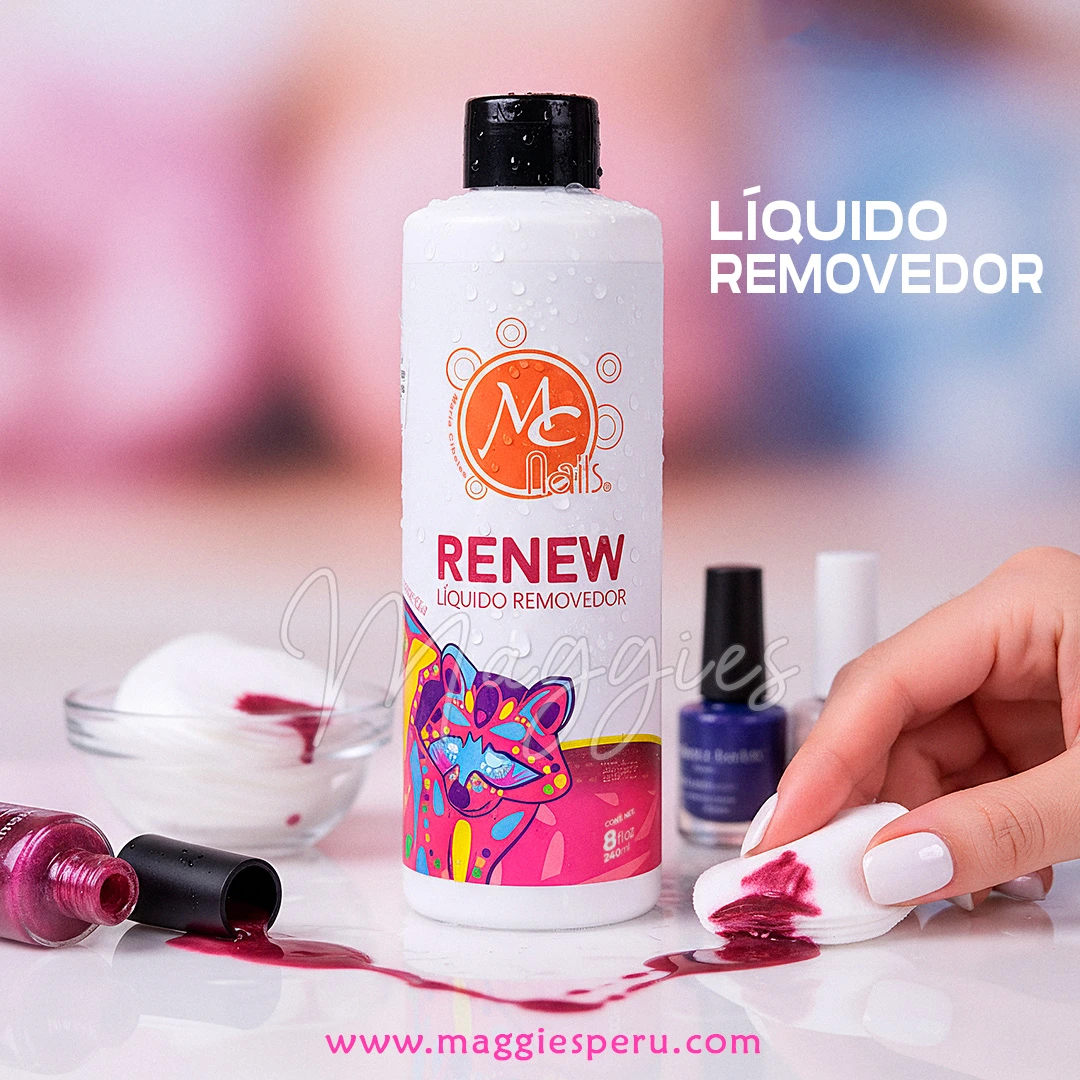McNails Renew – Removedor de Gel 240 ml Removedor de Gel McNails Renew 240 ml retirando gel/acrílico de uñas