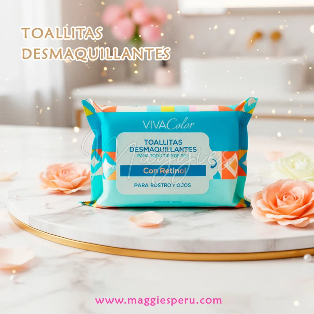 Toallitas desmaquillantes con retinol VivaColor para rostro y ojos