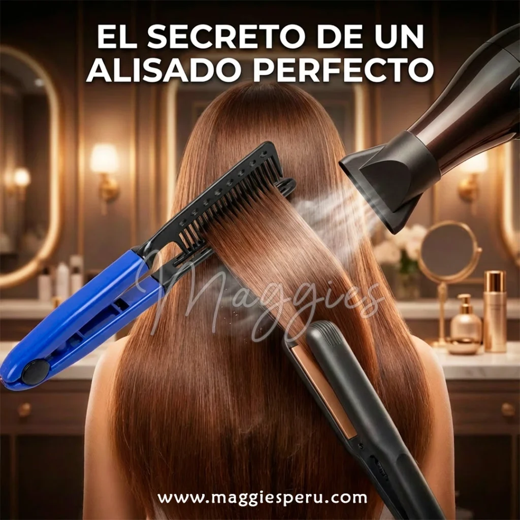 Peine alisador profesional para alisado de cabello con plancha y secadora