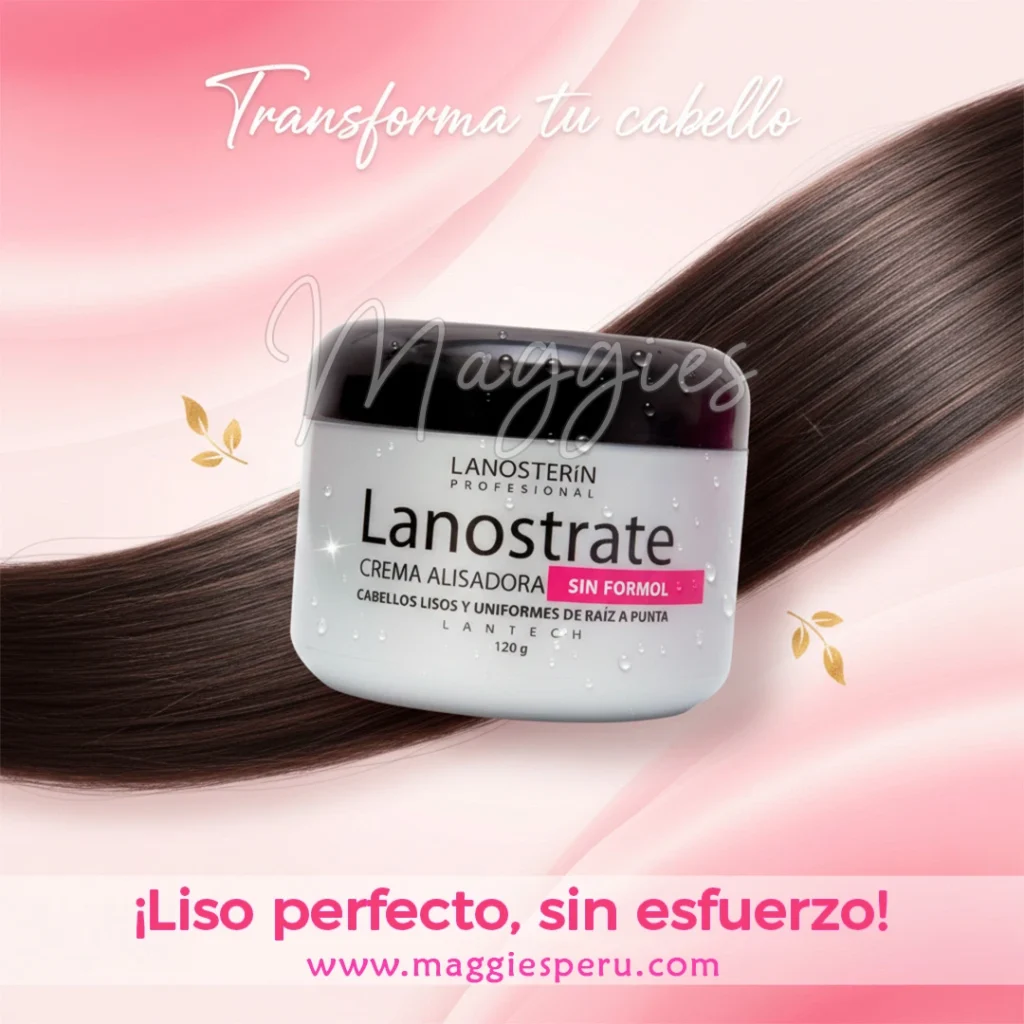 Pote de Crema Alisadora Lanostrate de Lanosterín Profesional para cabello liso sin formol.